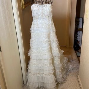 Oleg Cassini Ivory Wedding Dress with Train